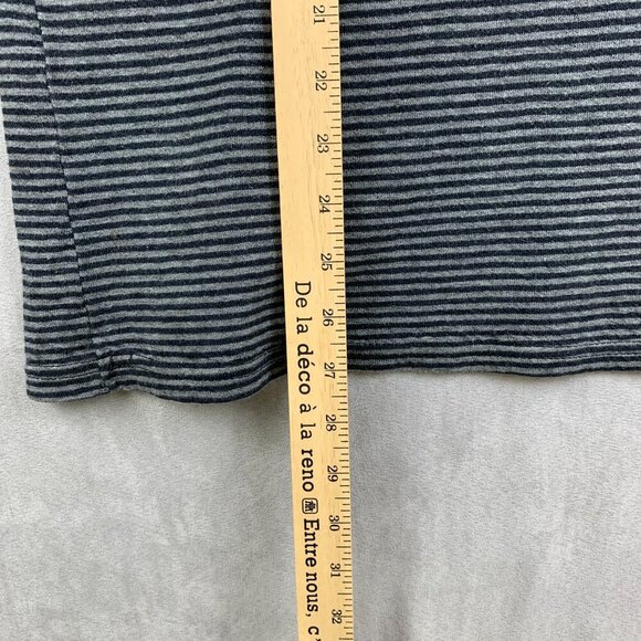 Vtg LL Bean Mens Shirt Large Blue Gray Striped Henley River Driver Double Layer - Picture 5 of 6